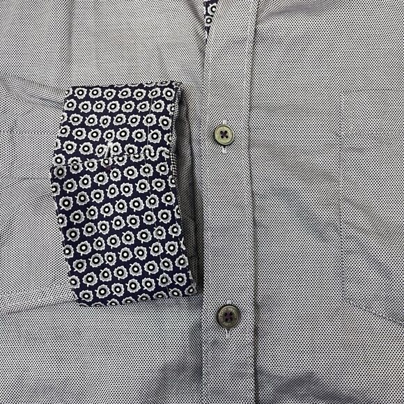 Ted Baker London Shirt 5 Plaid Flip Cuff Button Up Long Sleeve Mens - Picture 6 of 10